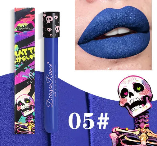 Halloween creative makeup lip gloss in skull test tube with waterproof matte finish