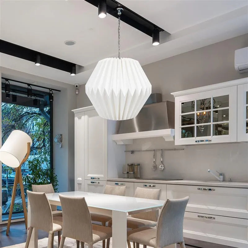 Origami creative paper lampshade in waist drum shape as a window display lantern pendant light cover