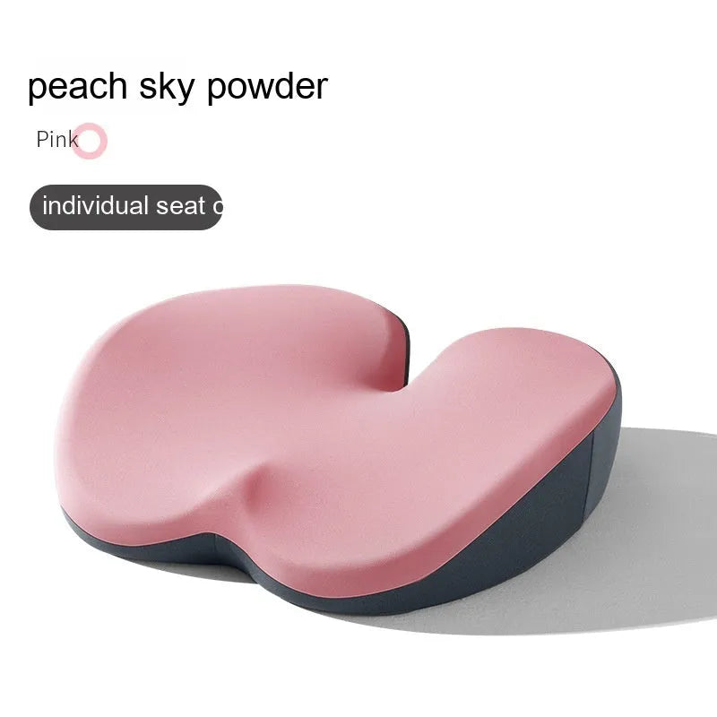 Car seat cushion and lumbar support pad set in a choice of five colours on a car seat.