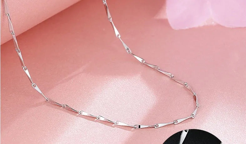 S925 sterling silver necklace with plated finish, available in multiple style options