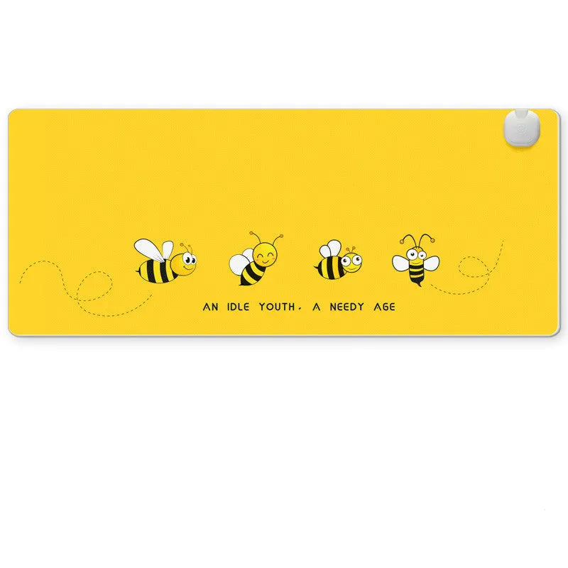 Intelligent electric heated mat on desktop with touch switch and three-colour indicator lights