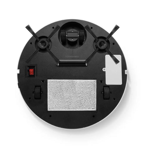 Automatic sweeping robot with circular ABS plastic housing and control button
