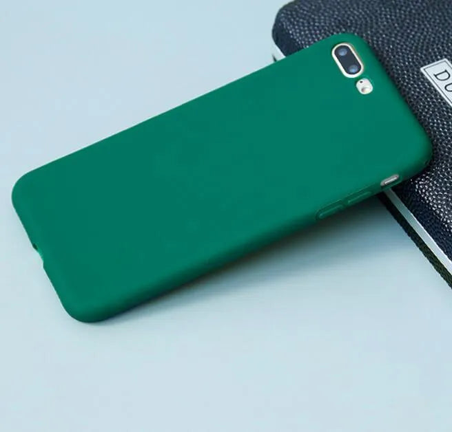 Frosted matte iPhone case in multiple colours showing slim 1.5mm thick soft shell design