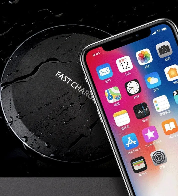 New ultra-thin wireless charger in black with indicator light USB powered