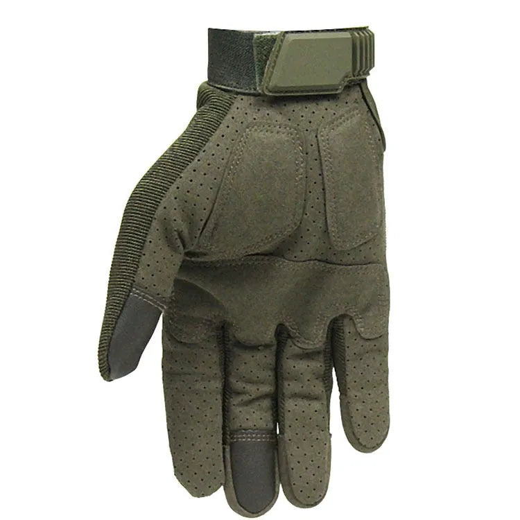 Men's tactical gloves in black with rubber knuckle and reinforced palm panel