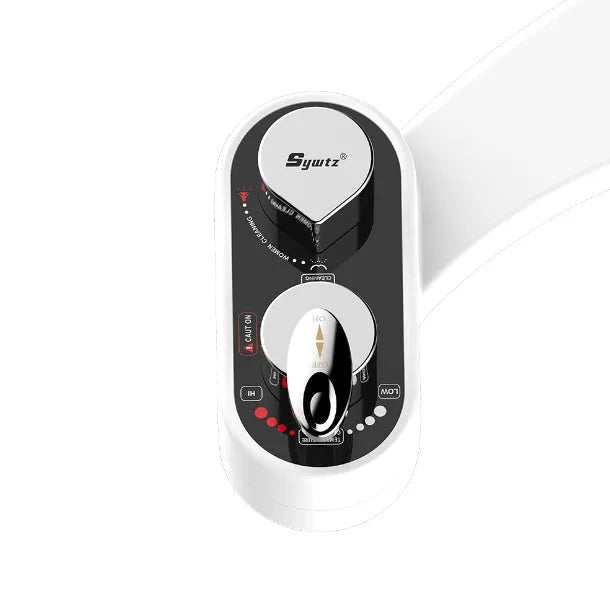 Self cleaning bidet toilet water spray with dual nozzles in white ABS plastic for anal and feminine wash
