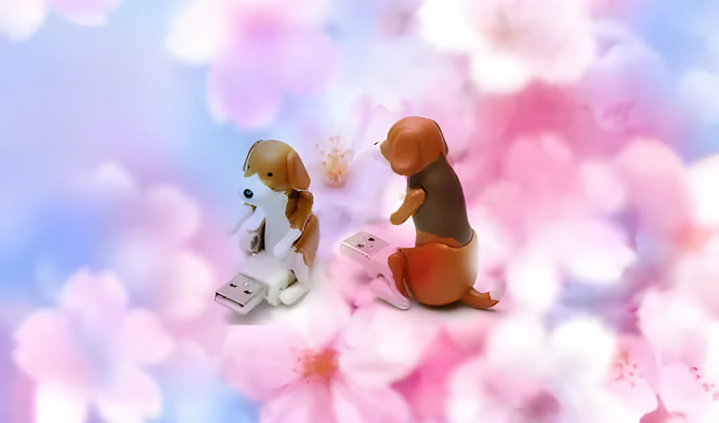 USB dancing dog toy with animated wiggling motion, made from ABS plastic