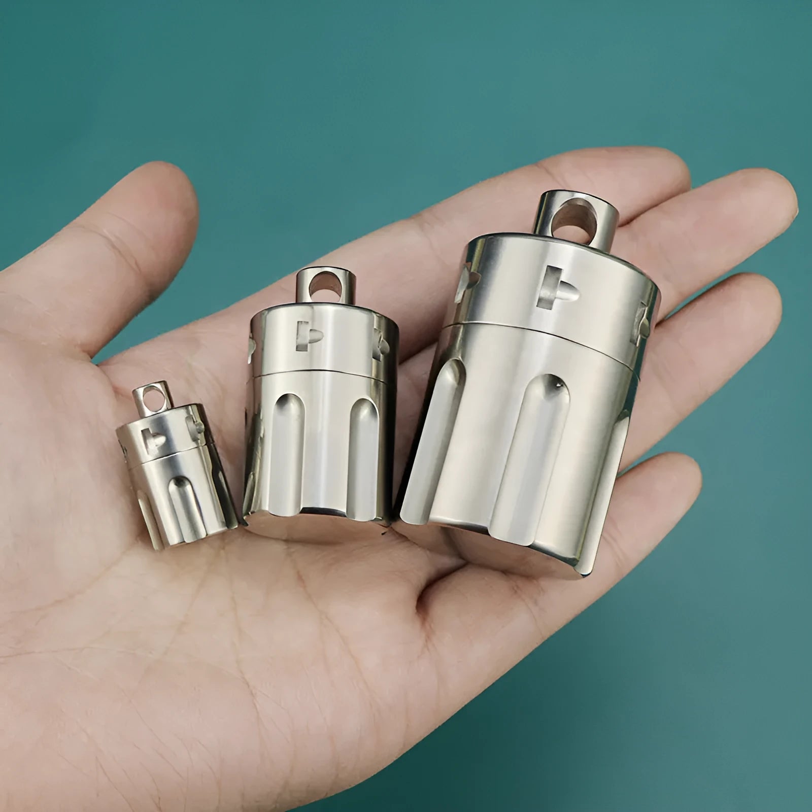 Pure titanium waterproof compartment portable storage tank in T10 size options for medicine organisation
