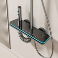 Aluminium digital display shower head set with temperature control and concealed mounting