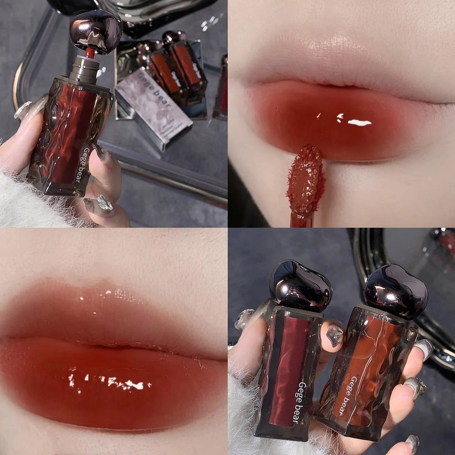 Glacier Lava Lip Lacquer mirror makeup gloss in seven colour options for skin tone enhancement