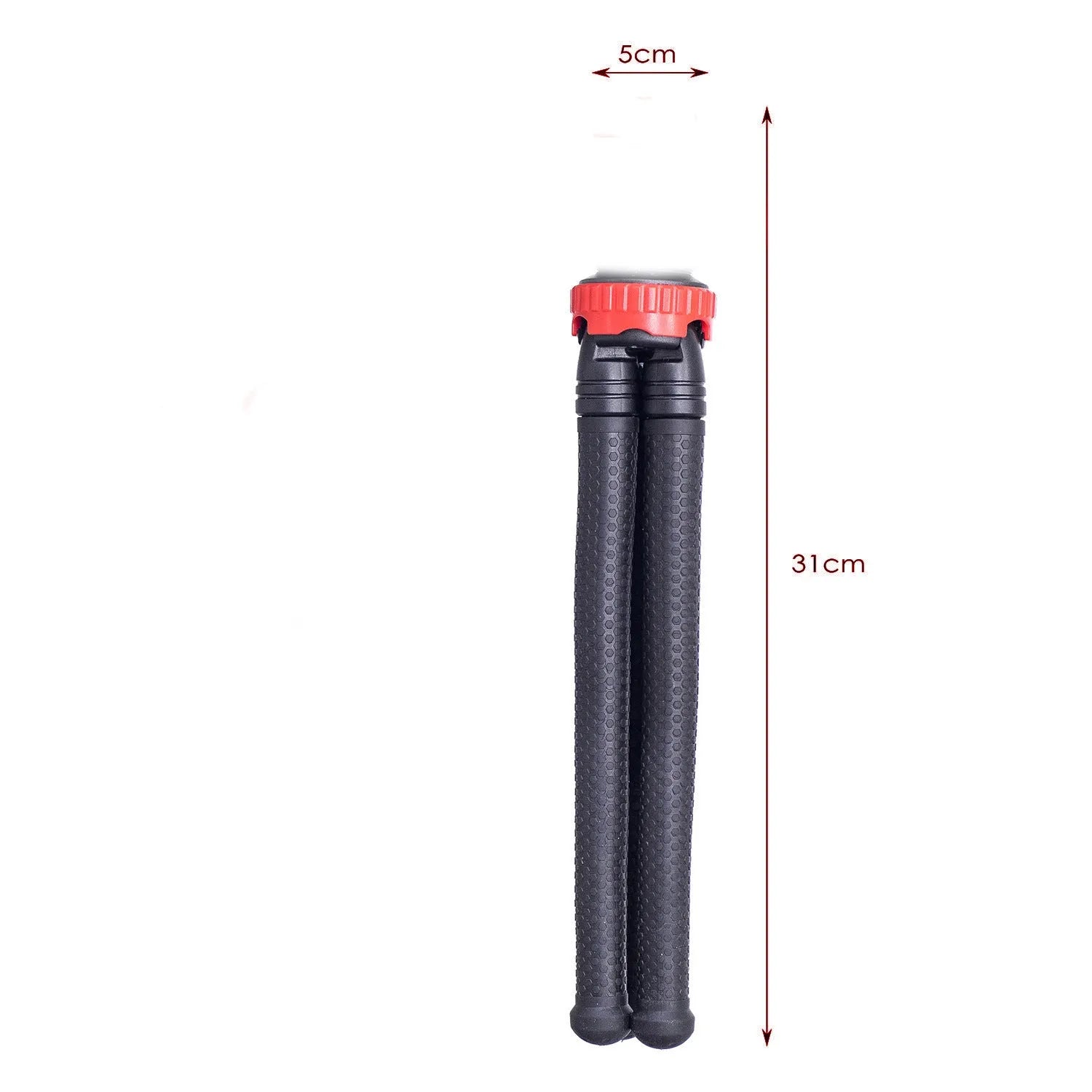 Black octopus tripod with eight flexible rubber legs and a spherical gimbal head for mounting cameras and phones.