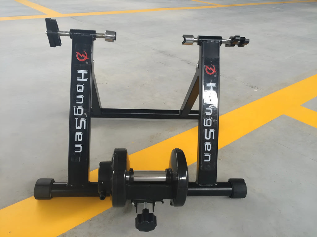 Line controlled cycling training table with magnetic resistance, black frame, for indoor bike training