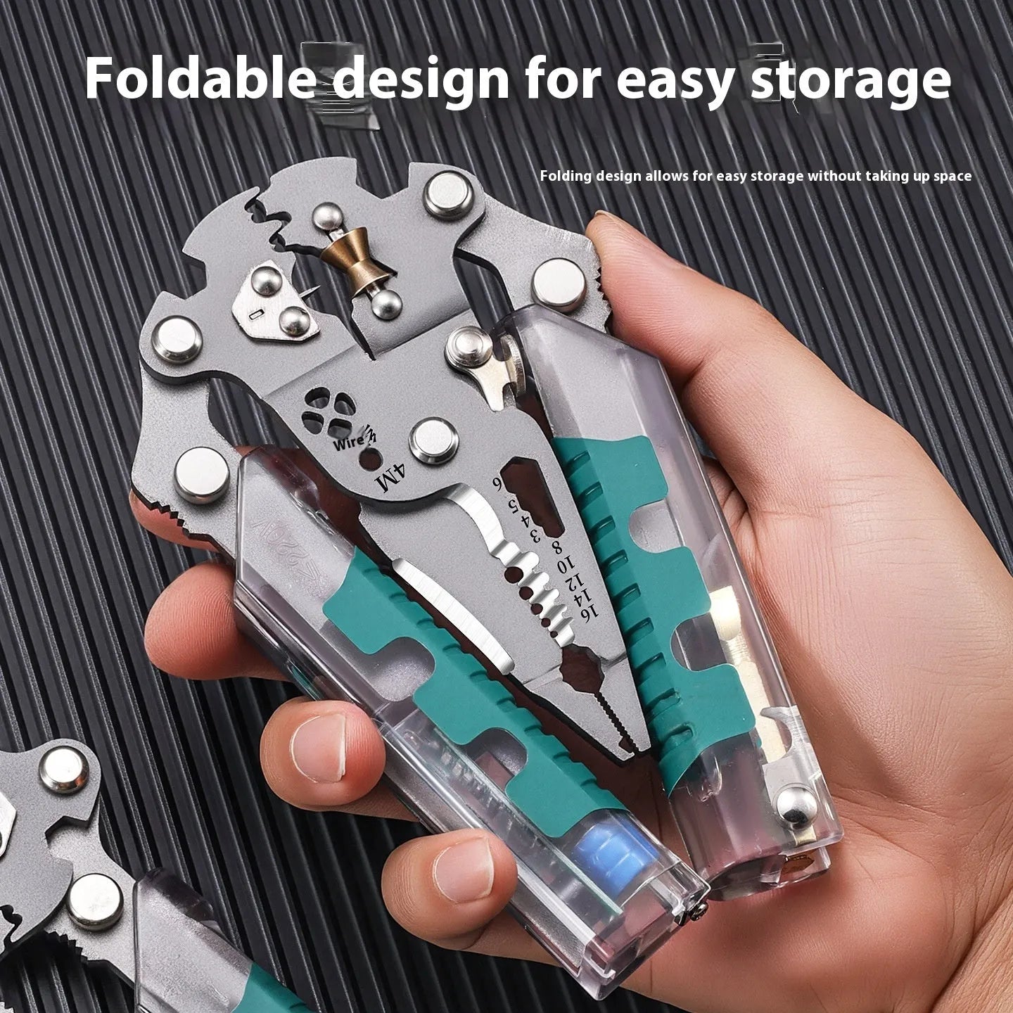 Electricians' pliers wire stripper with pointed shape and rust prevention, available in 215mm or 225mm sizes