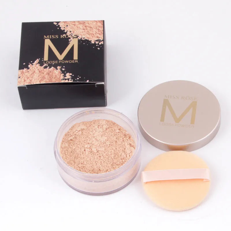 Natural colour makeup setting powder with glitter highlighter in a 12g compact