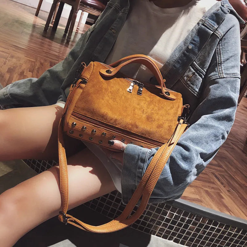 Soft PU women's casual shoulder tote bag in black, brown, or grey with smooth zipper closure