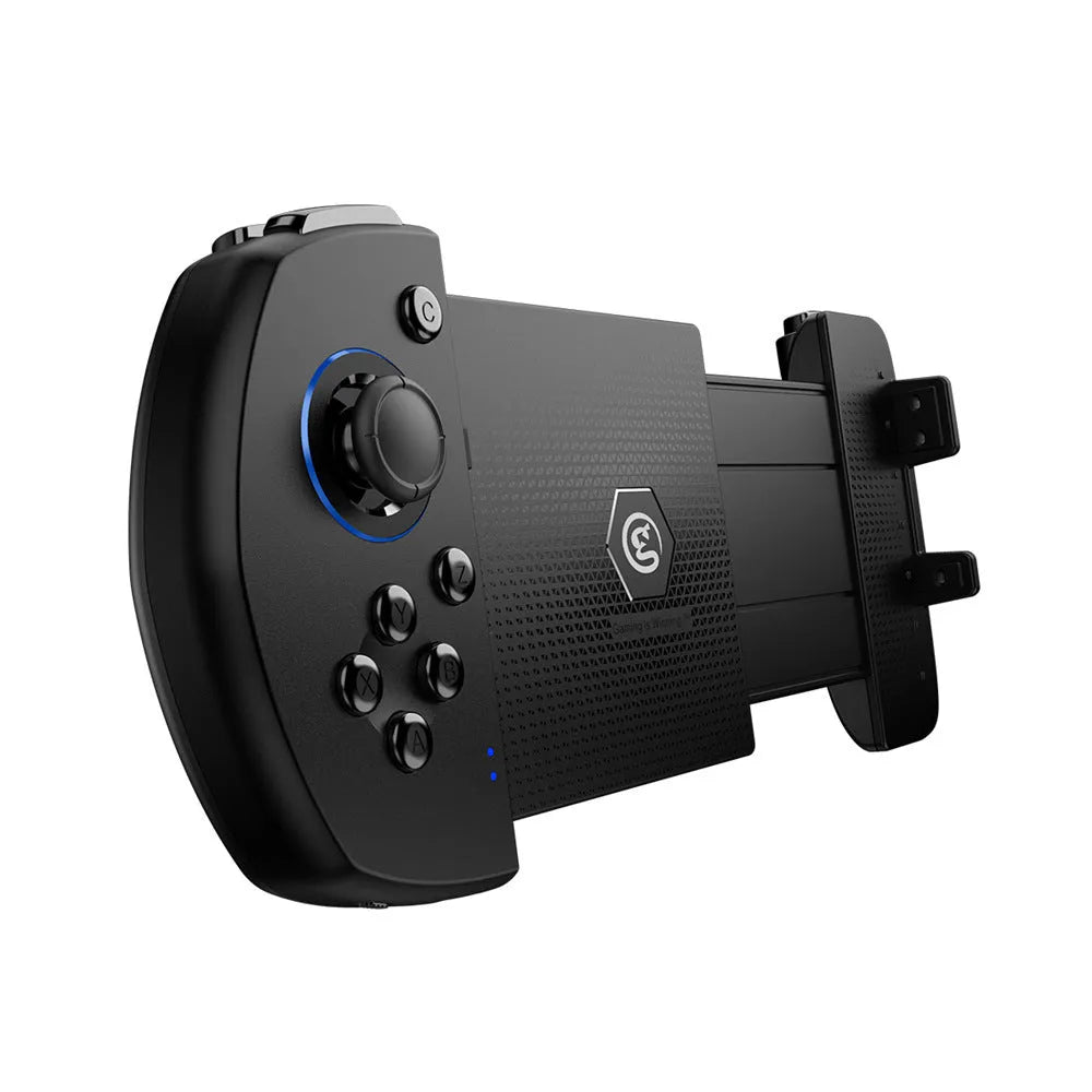 Black ABS USB game controller for mobile phones with charging cable, 153.6mm x 86mm x 34mm