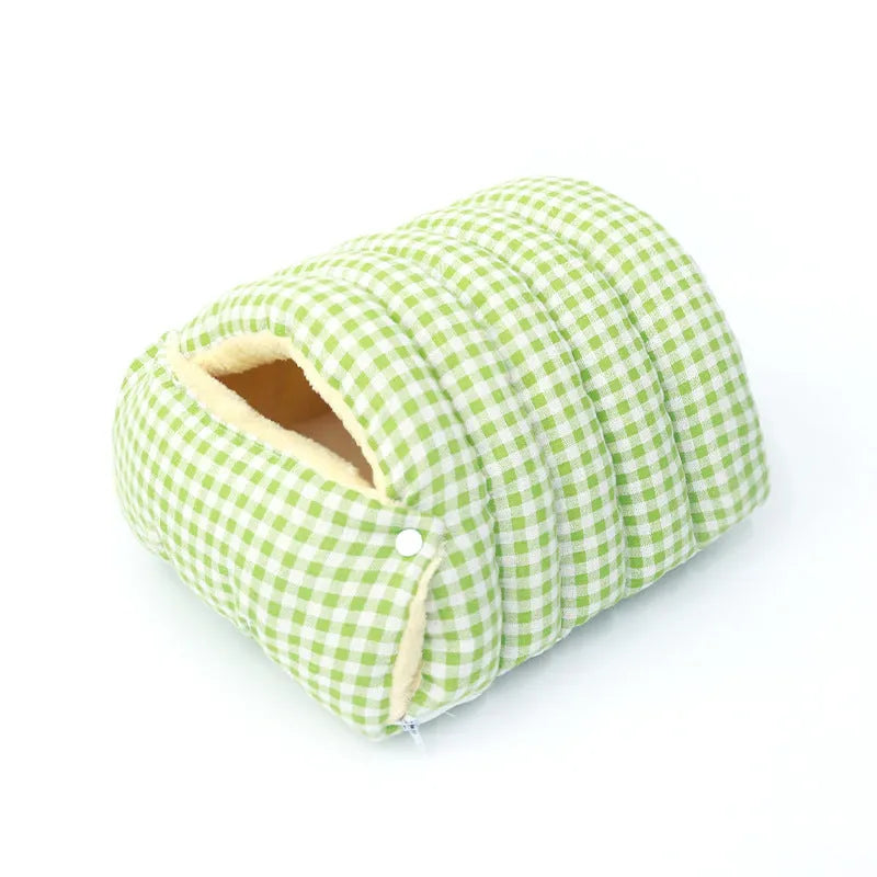 Enclosed cat kennel with removable washable cover in soft cloth, available in multiple colours and sizes