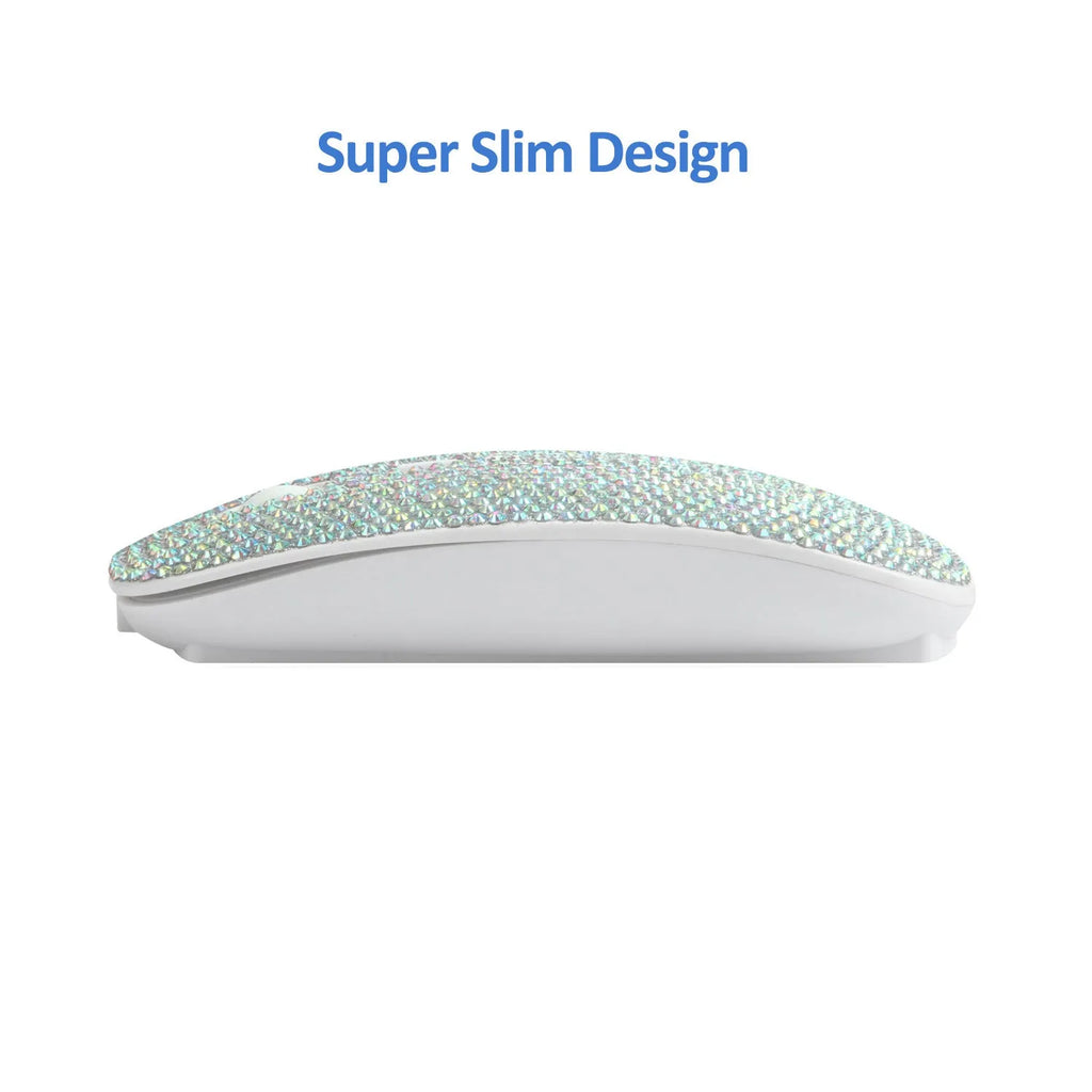 White wireless optical mouse with 2.4G receiver and adjustable DPI, 11.2x5.7x2.0cm