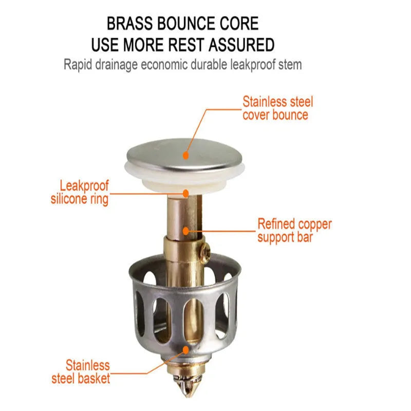 White copper manual press bounce filter element for a single-hole kitchen water tap.