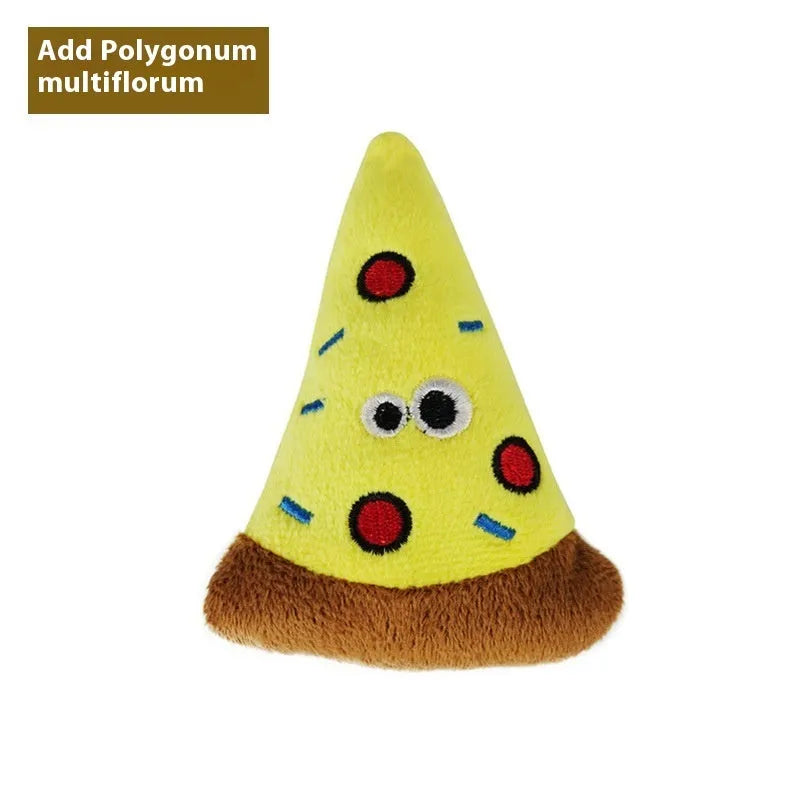 Polygonum multiflorum catnip plush chew toy in food shapes for cats