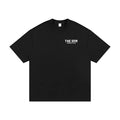 Men's black loose fit T-shirt with 3D digital printing design and short sleeves