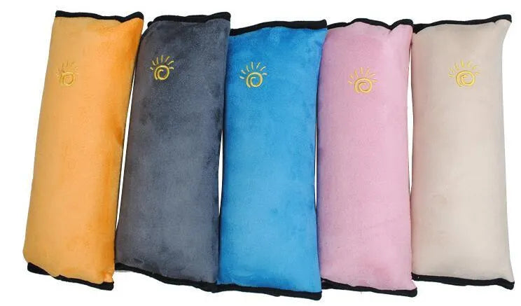 Children car pillow micro-suede fabric seat belt neck support for car travel safety
