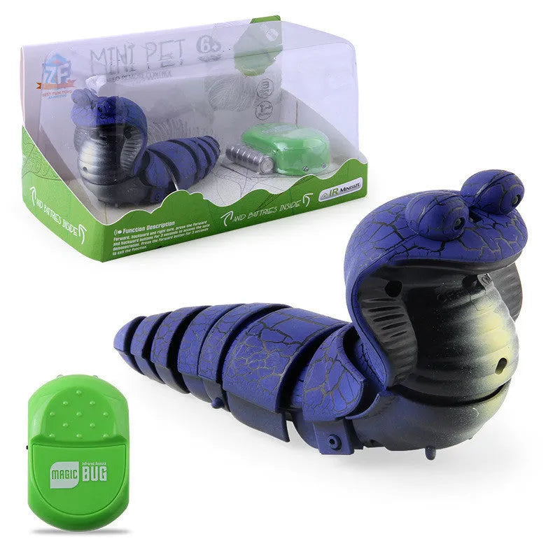 Smart sensing electronic snake cat toy with segmented plastic body and USB charging port