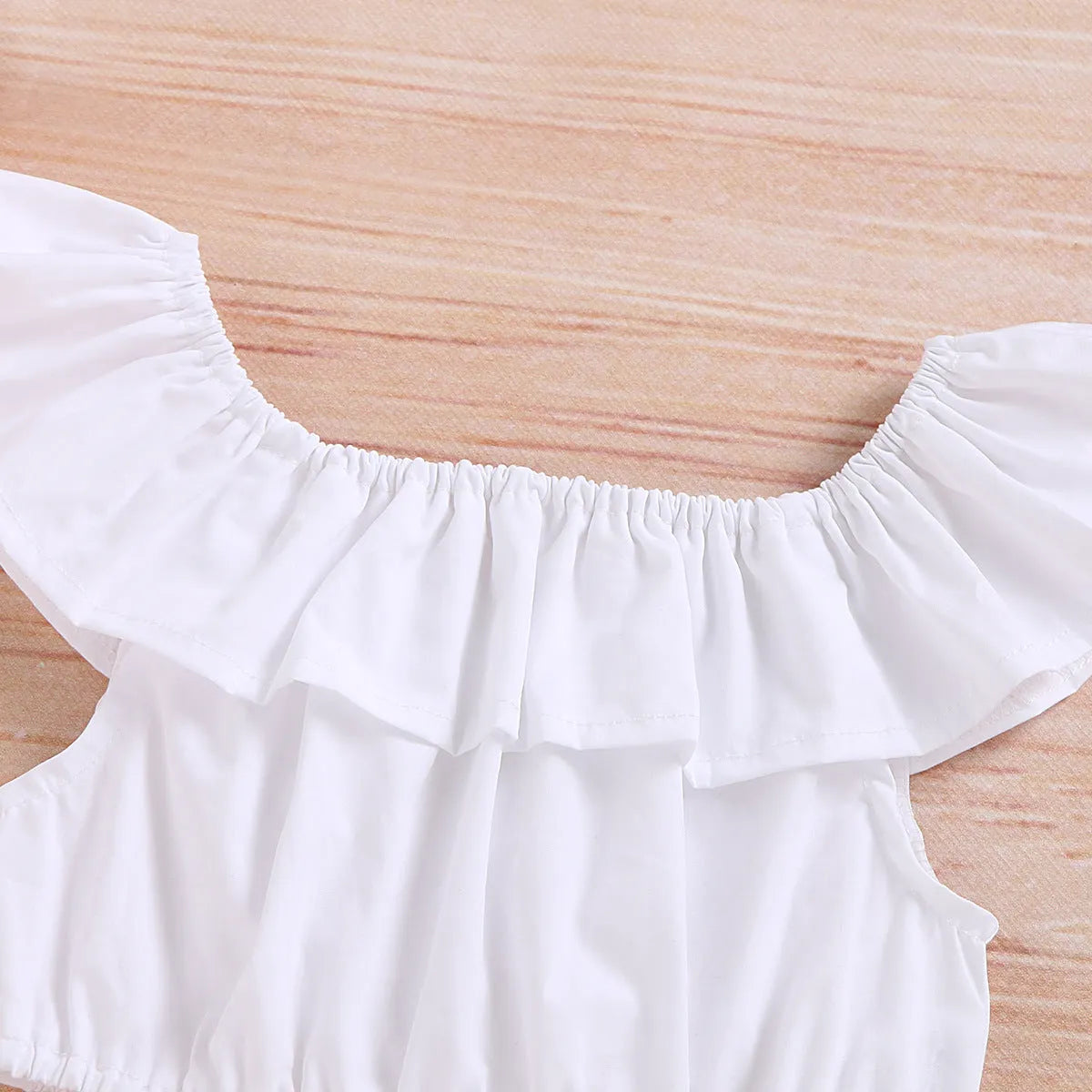 Solid white cotton children's summer suit with vest, shorts, and bow tie for boys, loose fit
