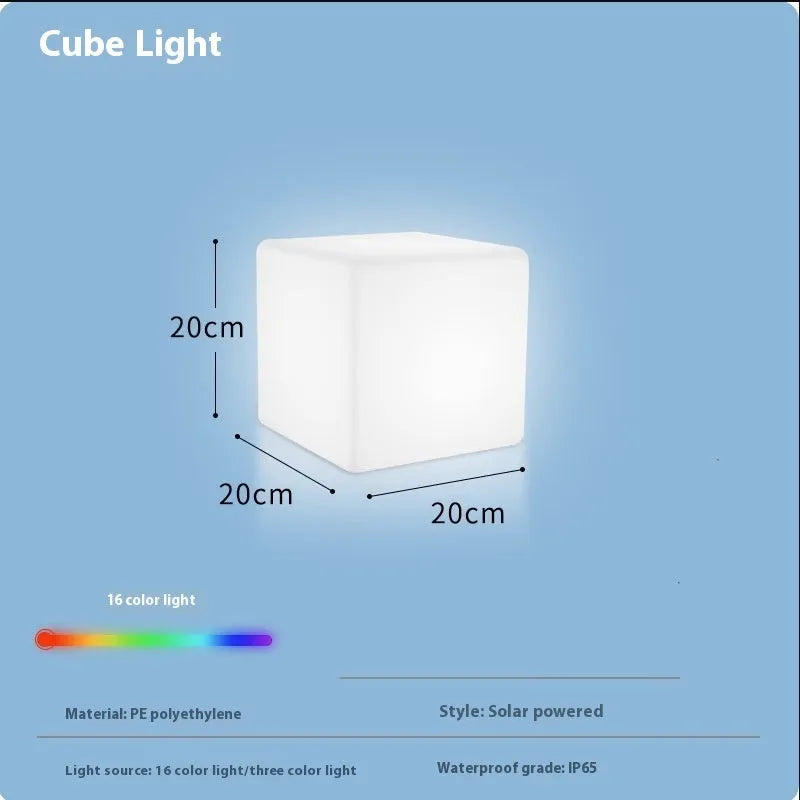 Modern square LED cube stool light for outdoor garden decoration with waterproof construction