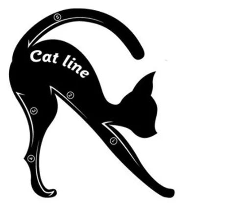 Transparent PVC cat card makeup stencil set with standing and squatting cat shapes for eye shadow and eyeliner