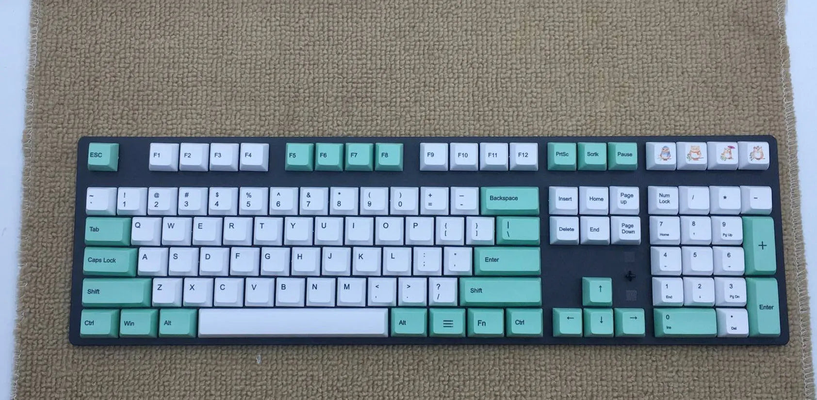 Japanese Russian Korean PBT sublimation keycaps for mechanical keyboards with five-sided space bar