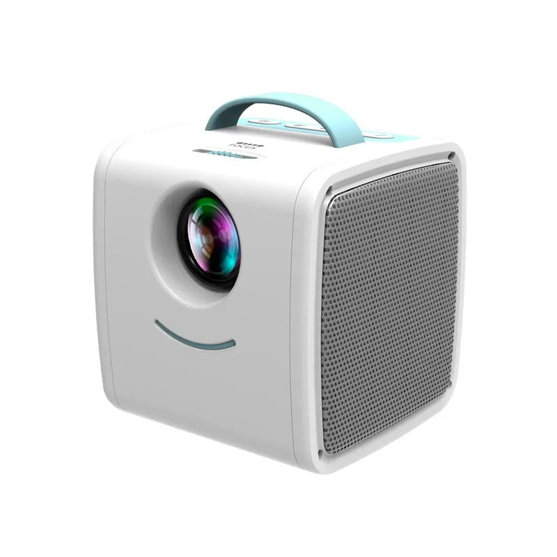 Portable LED HD 1080P mini projector for children in blue with USB and HDMI interfaces