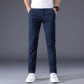 Men's solid colour casual trousers Korean style straight leg cotton fabric mid waist available in khaki black and other colours sizes 28-38