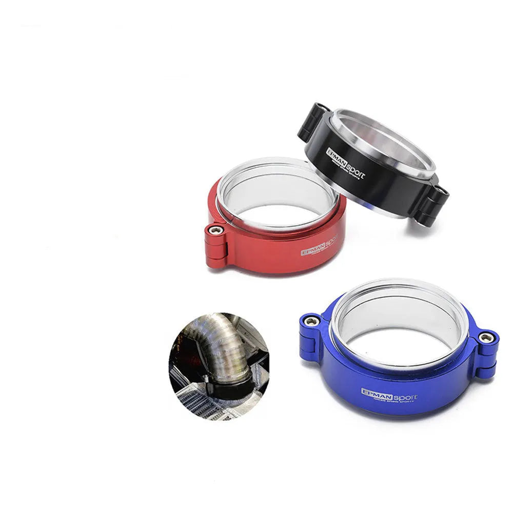 Black aluminium fixed movement clamp for car exhaust downspout, 2-4 inch size, 800psi burst rating