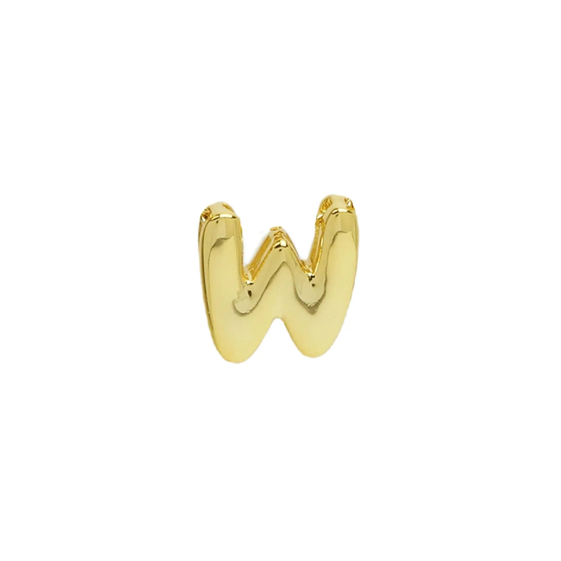 18k electroplated gold DIY letter name bracelet with smooth bubble surface on copper alloy