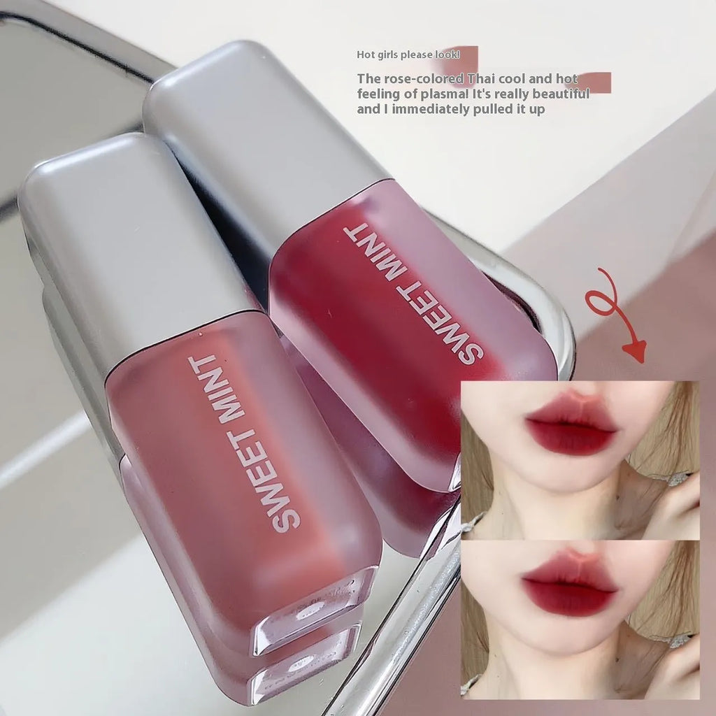 Velvet lip lacquer matte finish in oat roasted chestnut shade, 3.2g tube