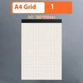A5 B5 A4 writing pads with 80 tearable sheets in blank grid or lined ruling options