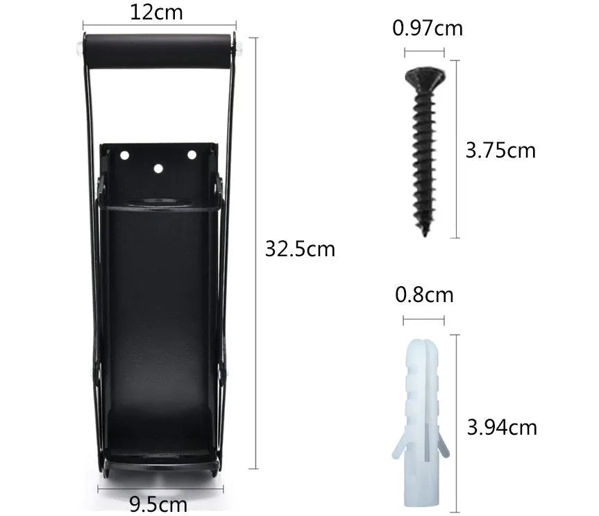 Wall-mounted iron hand pull can press in black on a kitchen wall