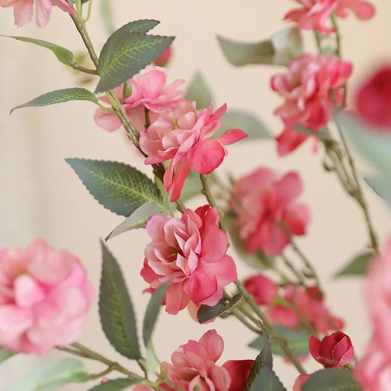 Single silk camellia artificial flower in Autumn Pink for Chinese retro home decoration
