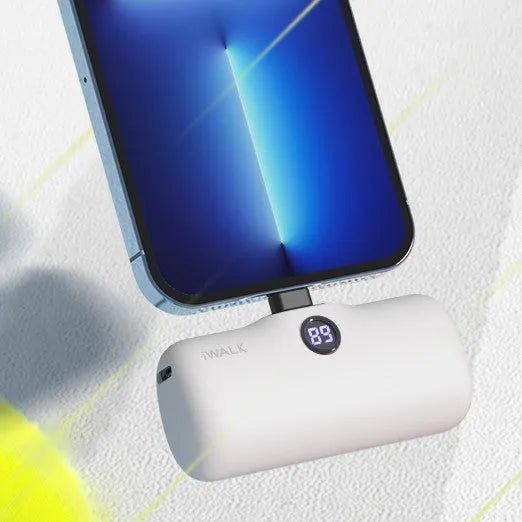 Mini lipstick portable power pack with 4800mAh battery and PD fast charging in white colour