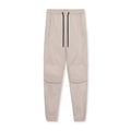 Men's loose grey running pants with ankle ties, quick-drying polyester fitness trousers for exercise