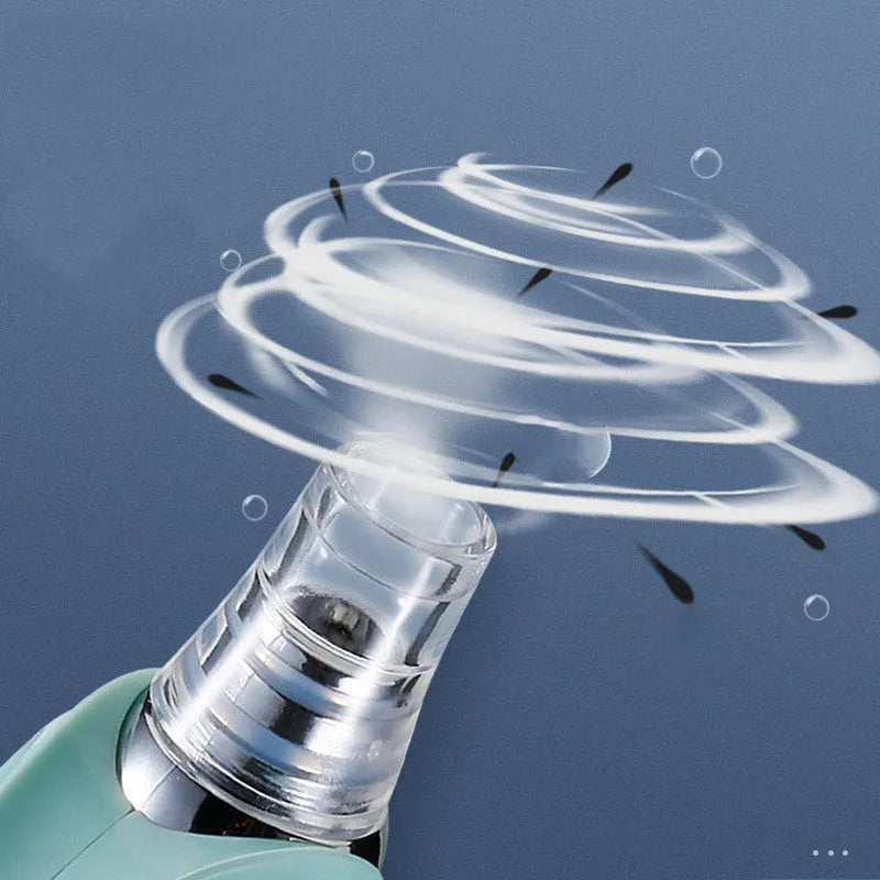 Electric blackhead remover in green with 3 gear suction microcrystalline pore cleaner USB rechargeable