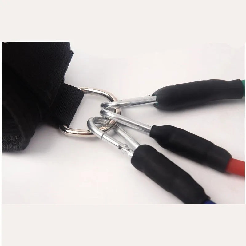 Black taekwondo training pull rope set for resistance kicking practice