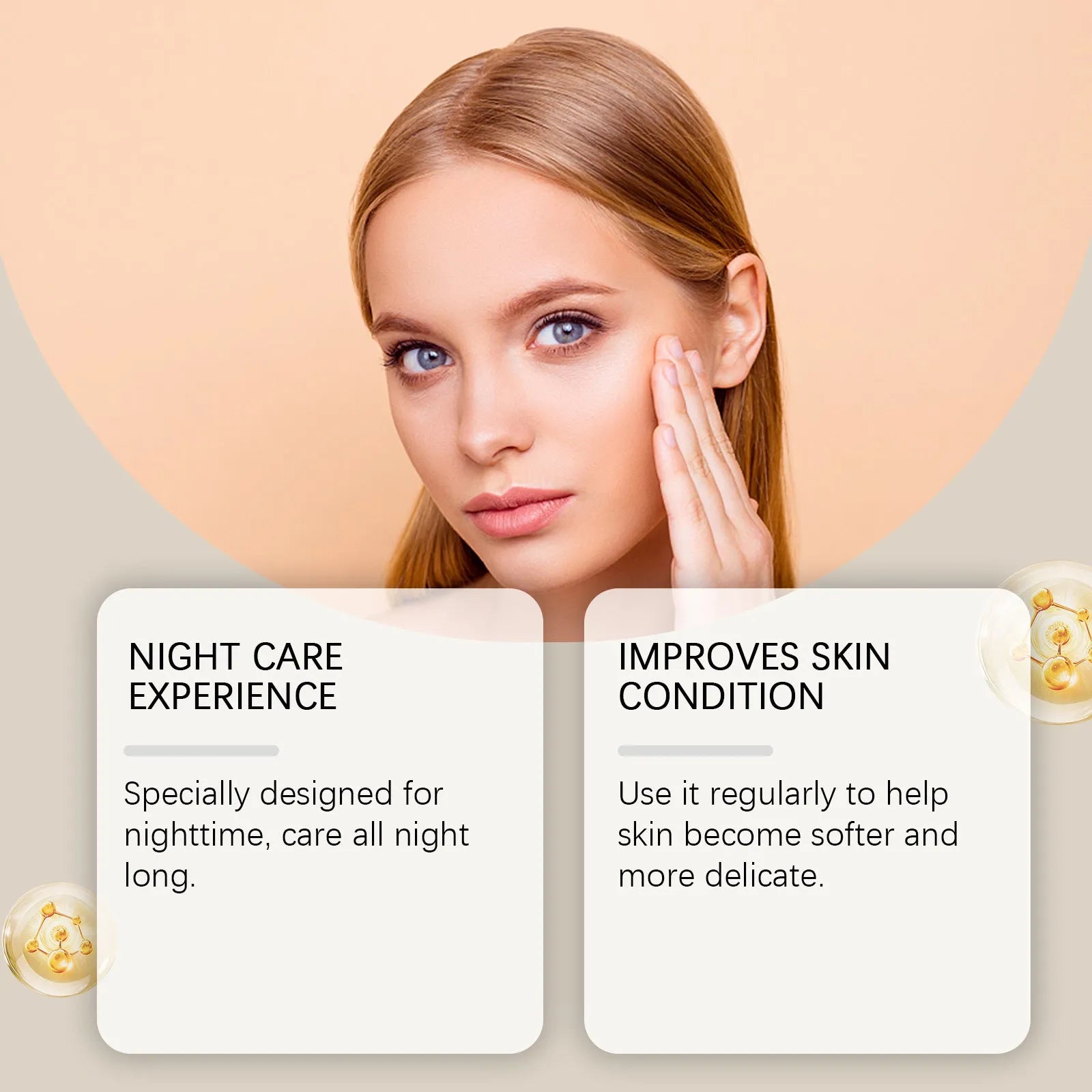 Facial sheet mask with serum containing glycerin and coffee seed oil, 5.1x3.9cm