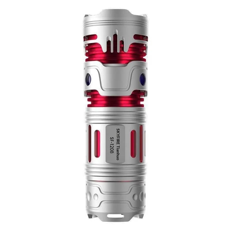 Mini student super bright long-range portable aluminium alloy flashlight black colour outdoor home use