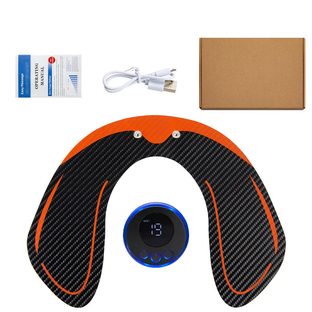 EMS electrical muscle stimulator unit with gel pads for hip and abdominal toning