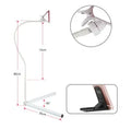 Black and white mobile phone bed brackets and floor stands for bedside viewing