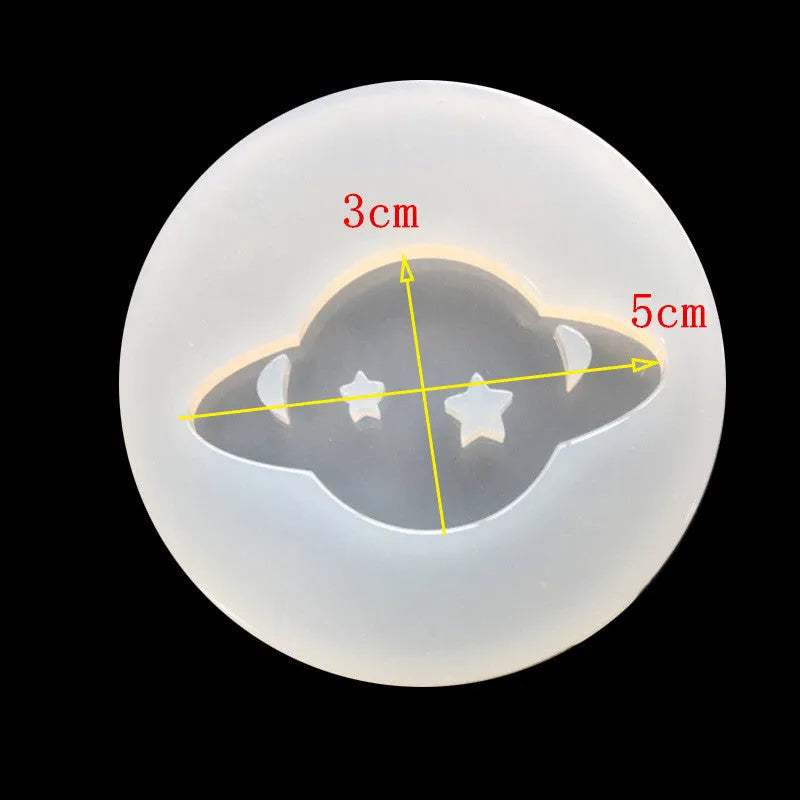 Silicone DIY mould for making full spherical epoxy resin planet ornaments, approximately 6.5 cm across.
