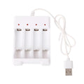 Universal smart 4-slot battery charger adapter for rechargeable AA and AAA batteries with USB plug input