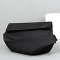 Grey PU crossbody bag for men with zippered main compartment and single shoulder strap